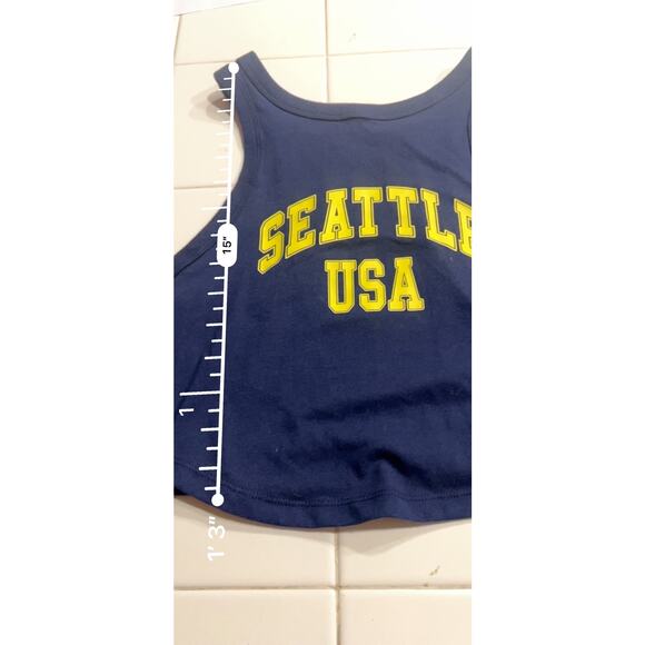 Wild Fable - Seattle USA Graphic Tiny Tank - Navy Blue - Women's L New - Picture 5 of 6